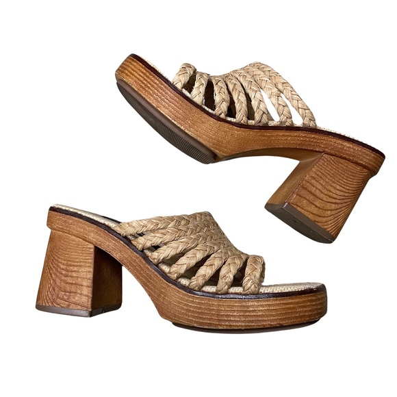 Vintage Y2K Chunky Sandals Xhilaration Raffia Platforms - Picture 3 of 5